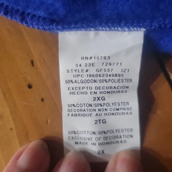 Champion Reverse Weave Crewneck Sweatshirt - Women's Blue w/Yellow Print - 2XL - Picture 7 of 9